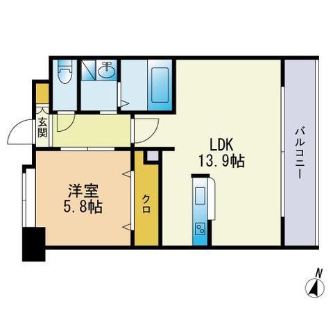 エスティメゾン博多東(1LDK/7階)の間取り写真