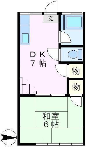 レジデンス阿佐ヶ谷(1DK/1階)の間取り写真