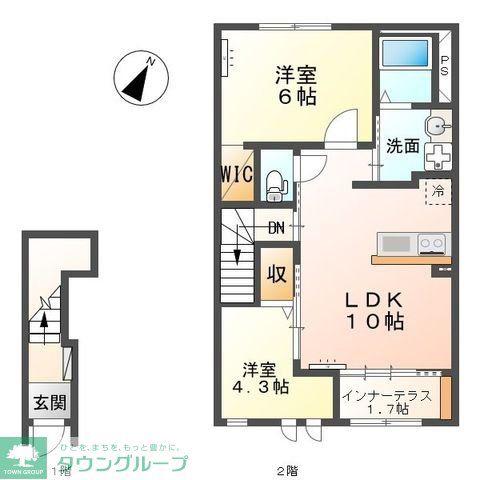 ラティール(2LDK/2階)の間取り写真