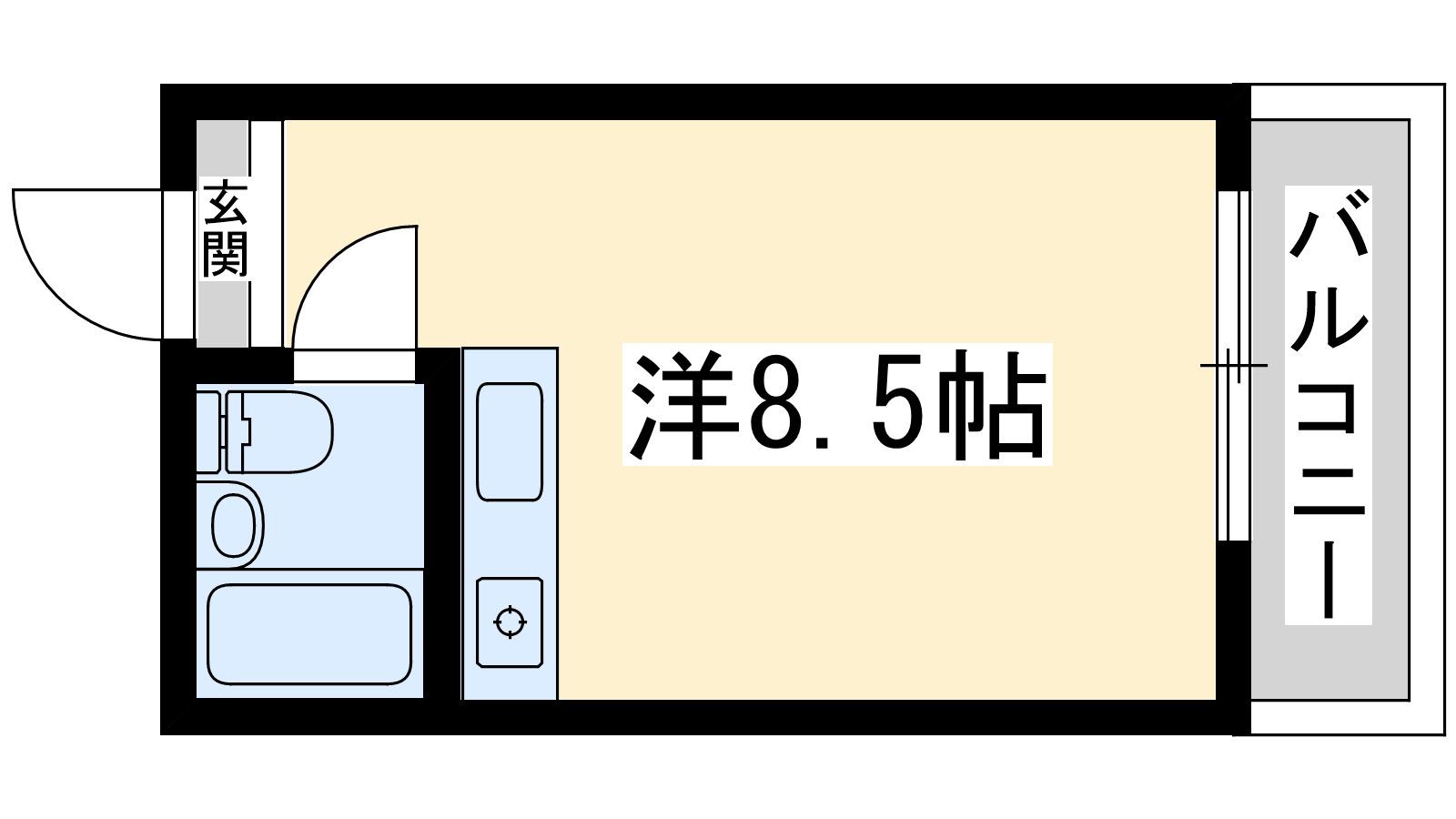 ビスタ緑地Ⅱ(ワンルーム/3階)の間取り写真