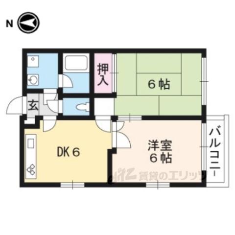 パルティールステージ・Ⅰ(2DK/4階)の間取り写真