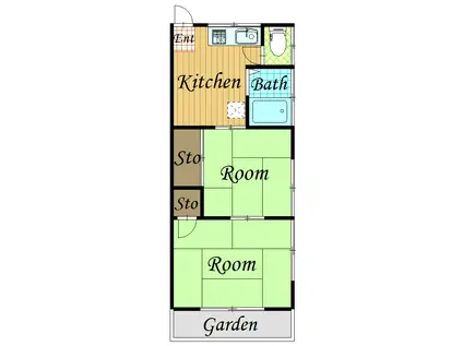 白川ハイツ(2K/1階)の間取り写真