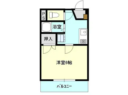 レバレンス一の宮(1K/2階)の間取り写真