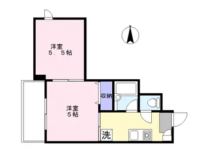 ウエストコート(2K/8階)の間取り写真