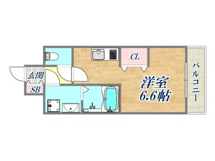 AILE武庫之荘(ワンルーム/4階)の間取り写真