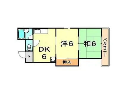 共親ビル(2DK/4階)の間取り写真