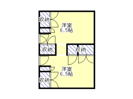 アドニス新町 2ルームタイプ(2K/1階)の間取り写真