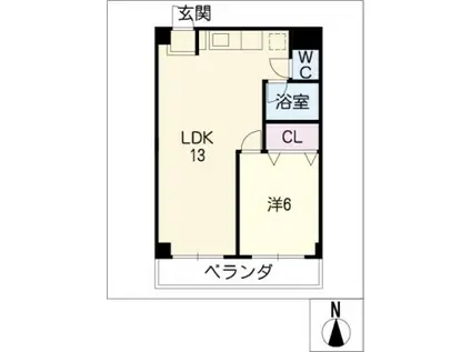 多恵第2ビル(1LDK/2階)の間取り写真