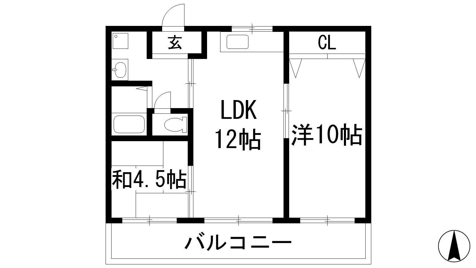 リバティハイツ(2LDK/3階)の間取り写真