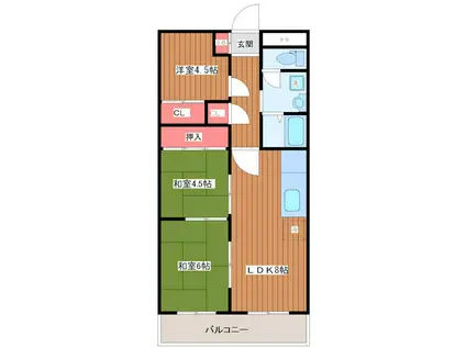 サンプラザ新石切(3LDK/2階)の間取り写真
