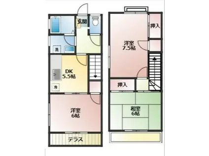 メゾンタカハシ(3DK/1階)の間取り写真