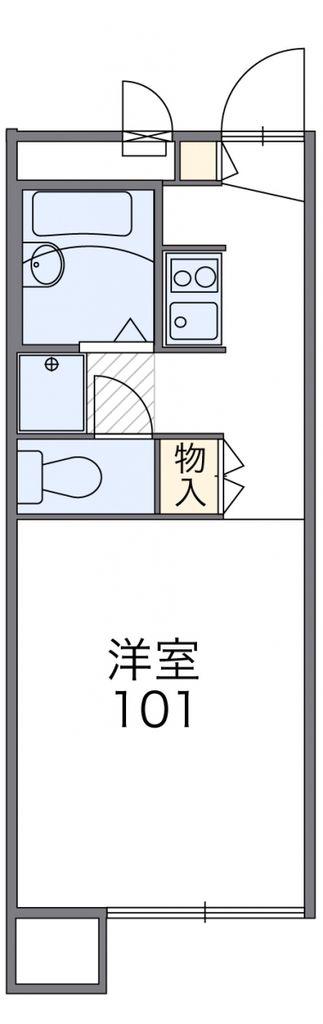 レオパレスシュプリーム(1K/1階)の間取り写真