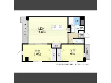 セントリア大分駅前(2LDK/7階)の間取り写真