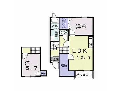 アヴニールIII(2LDK/2階)の間取り写真