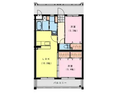 サン スカイ メゾン(2LDK/1階)の間取り写真