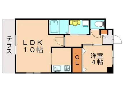 CLAIR MAISON浅川(1LDK/1階)の間取り写真