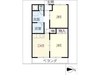 ジュネス スズキ(2DK/3階)の間取り写真