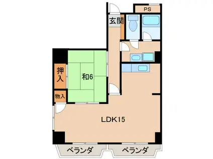 十三番丁ホームズ(1LDK/3階)の間取り写真