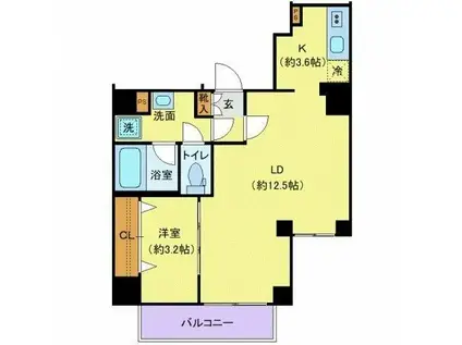 ディアレイシャス南砂町(1LDK/5階)の間取り写真