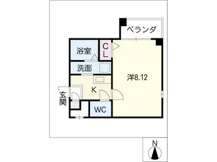 NOVEL CREA(1K/1階)の間取り写真