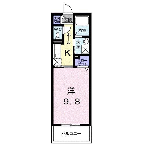 グランデュールR(1K/1階)の間取り写真