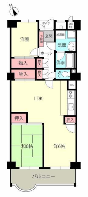 パラッシオ舞子(3LDK/5階)の間取り写真