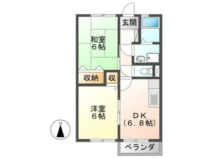 エポックハウス21(2DK/2階)の間取り写真