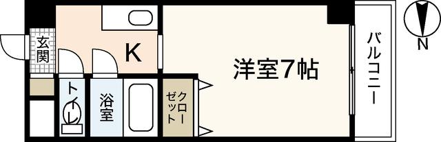 リバーサイド中村(1K/3階)の間取り写真