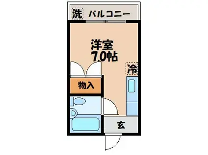 エステートコスモ本河内(ワンルーム/4階)の間取り写真