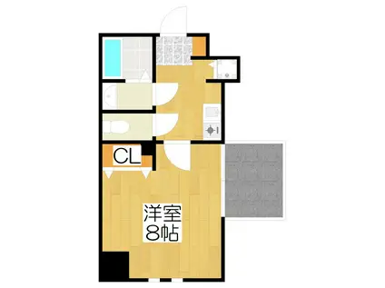 アスヴェル京都二条烏丸(1K/4階)の間取り写真