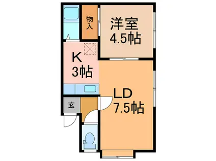 めぐみハイツ(1LDK/2階)の間取り写真