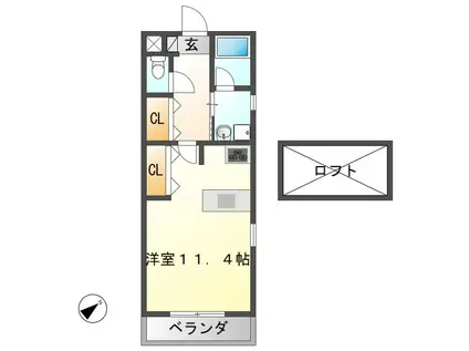 ピエーノ(ワンルーム/4階)の間取り写真
