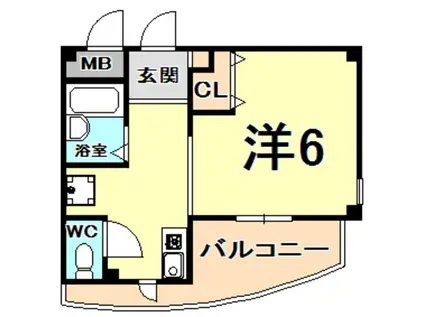サンクレール越水(ワンルーム/3階)の間取り写真