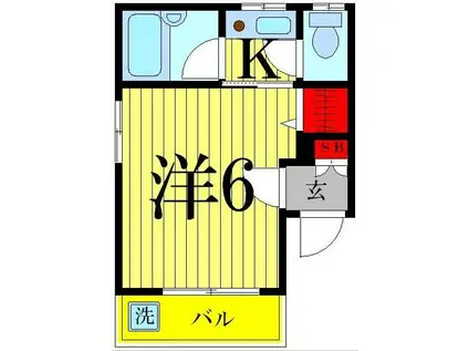 リュミエール千寿(1K/1階)の間取り写真