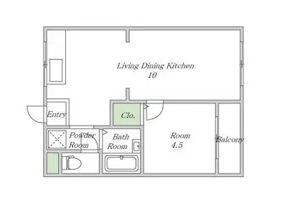ホーリーライフ福島(1LDK/3階)の間取り写真