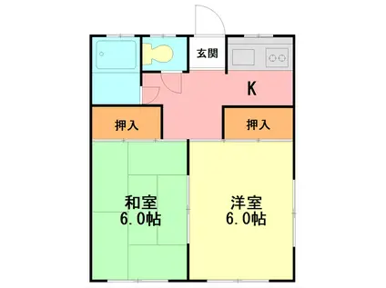 コート カトレア(2K/1階)の間取り写真