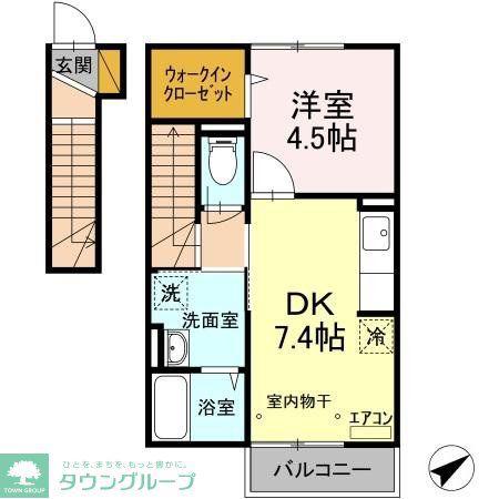 ソーヤエイトクファーム(1DK/2階)の間取り写真