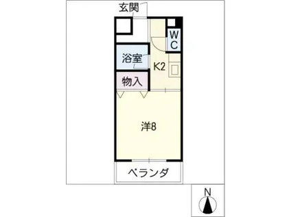 ドミール昭和(1K/2階)の間取り写真