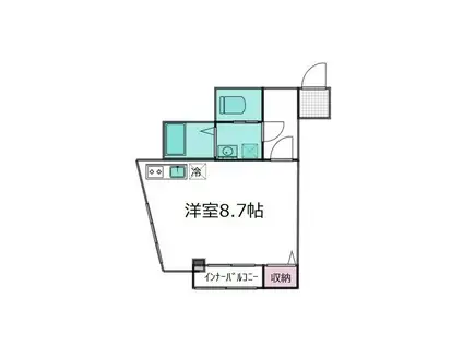 エスペシア華X(ワンルーム/2階)の間取り写真