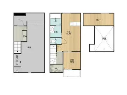 プランドール ルミナス石畑(1LDK/1階)の間取り写真