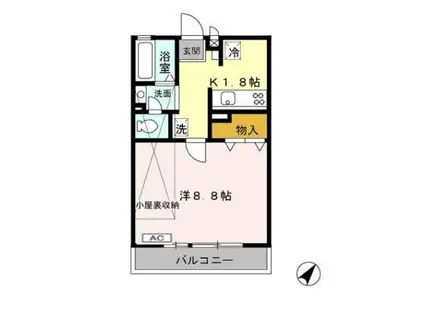 リビエールビラ(1K/2階)の間取り写真