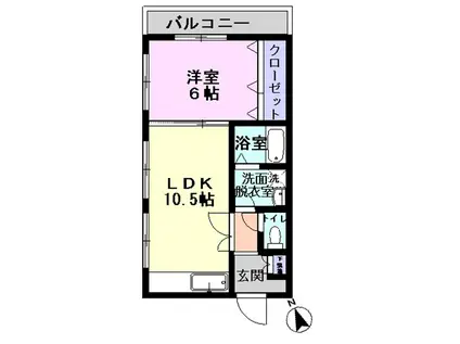ラフィーヌ・フォー(1LDK/2階)の間取り写真