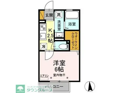 エスポワールII(1K/1階)の間取り写真