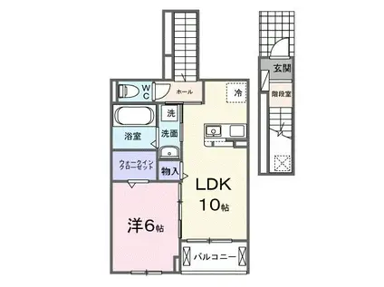 ベル・グラース(1LDK/2階)の間取り写真