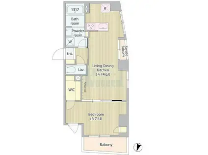 グラススペース(1LDK/2階)の間取り写真