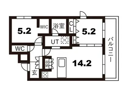 ピオネロ恵庭IV(2LDK/4階)の間取り写真