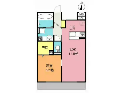 ロイヤルガーデン(1LDK/1階)の間取り写真