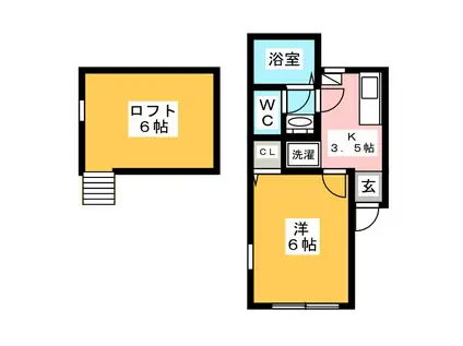 トワ・ヴェール(1K/1階)の間取り写真