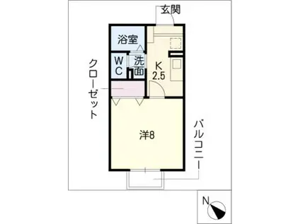 セジュール永吉(1K/2階)の間取り写真