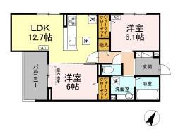フラネーヴェ(2LDK/1階)の間取り写真